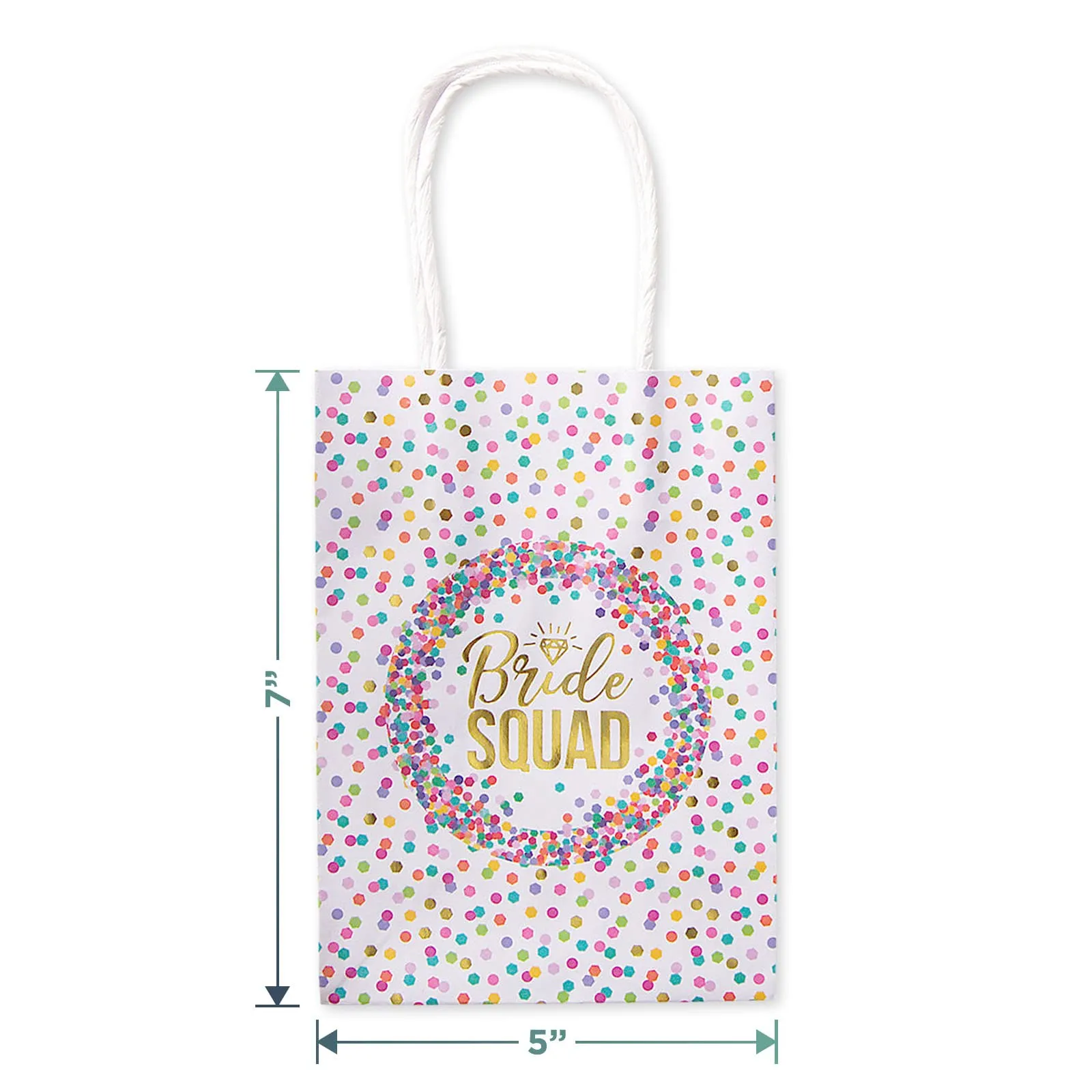 Bridal & Bachelorette Party Bride Squad Paper Gift Bags and Party Favor Bags, 5"x7" (16 Pack)