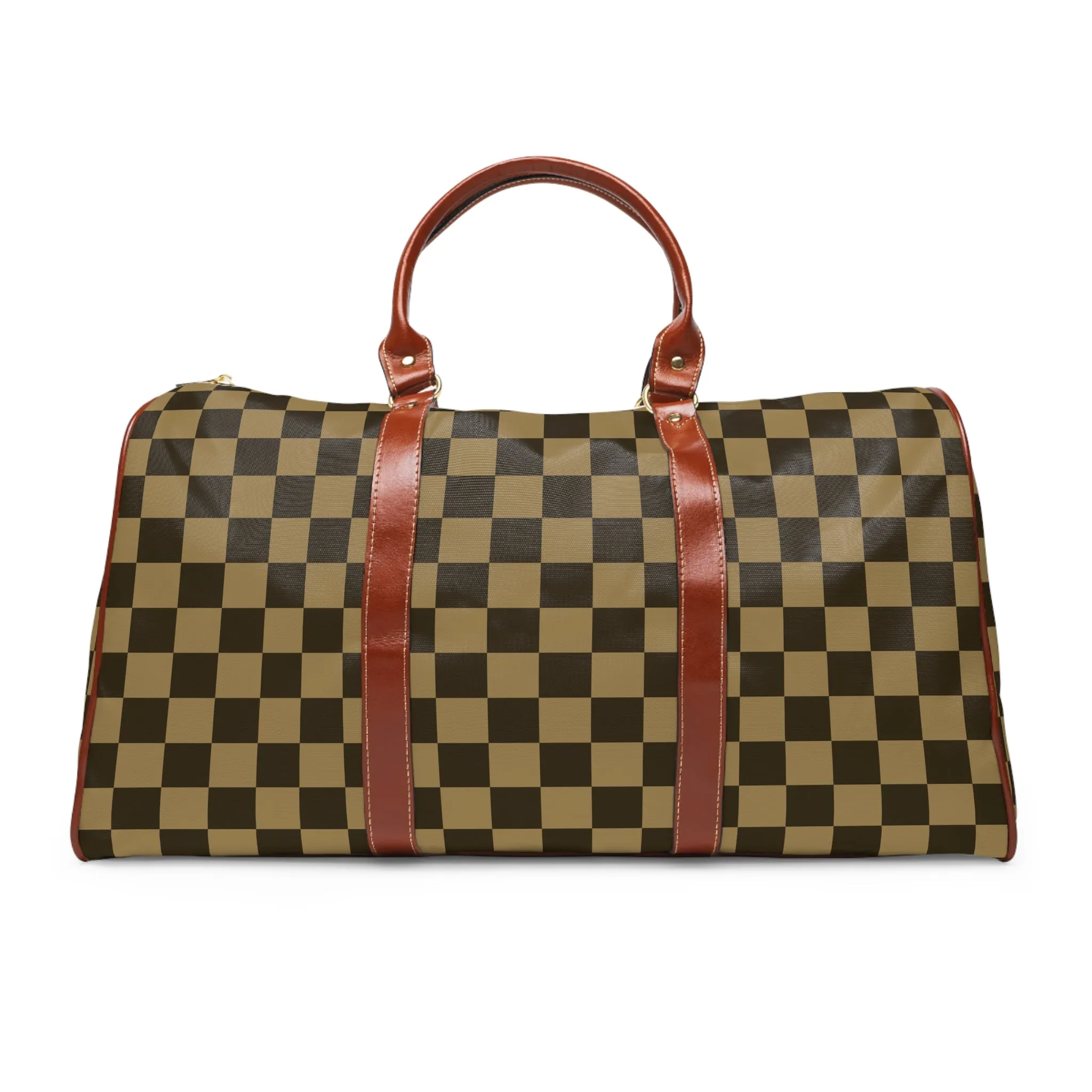 Faux Leather Duffle Bag, Waterproof Travel Bag, Weekend Bag for Men and Women, Gym Bag, Carry-On Luggage, Vegan Leather Duffel Bag