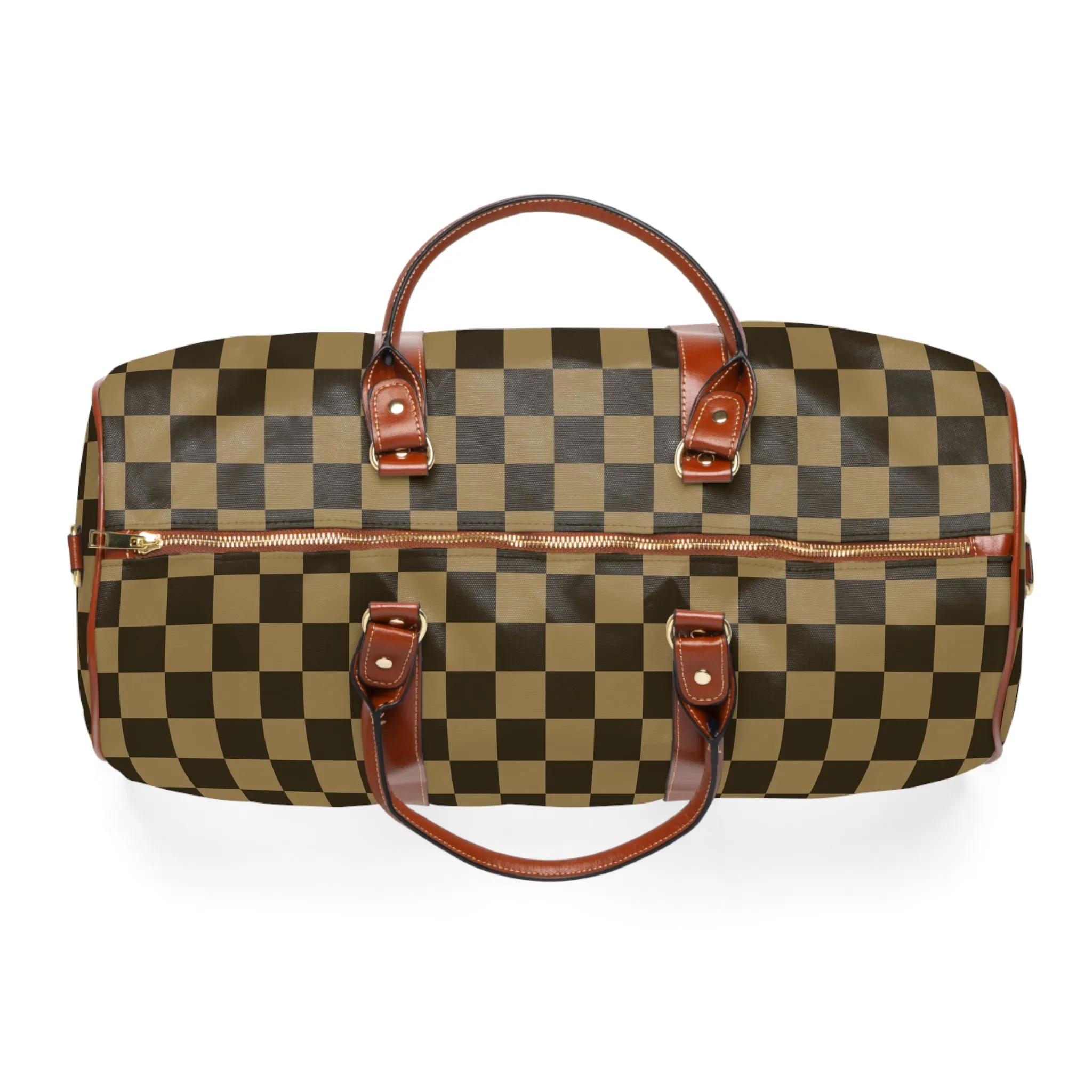 Faux Leather Duffle Bag, Waterproof Travel Bag, Weekend Bag for Men and Women, Gym Bag, Carry-On Luggage, Vegan Leather Duffel Bag