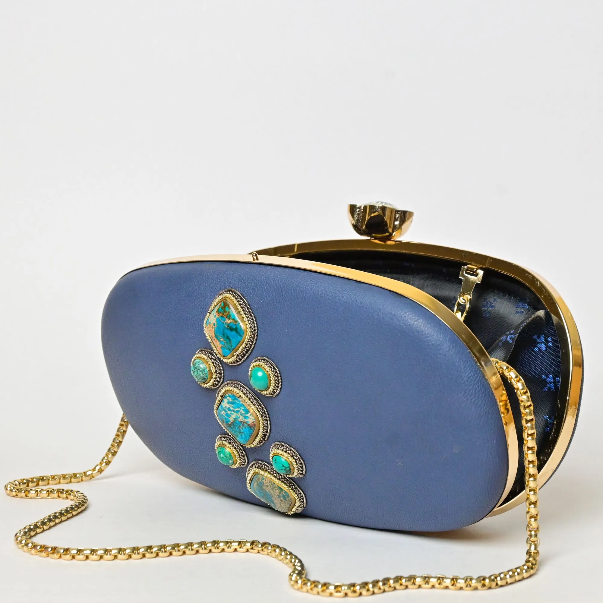 Majorelle Bag in Blue Leather