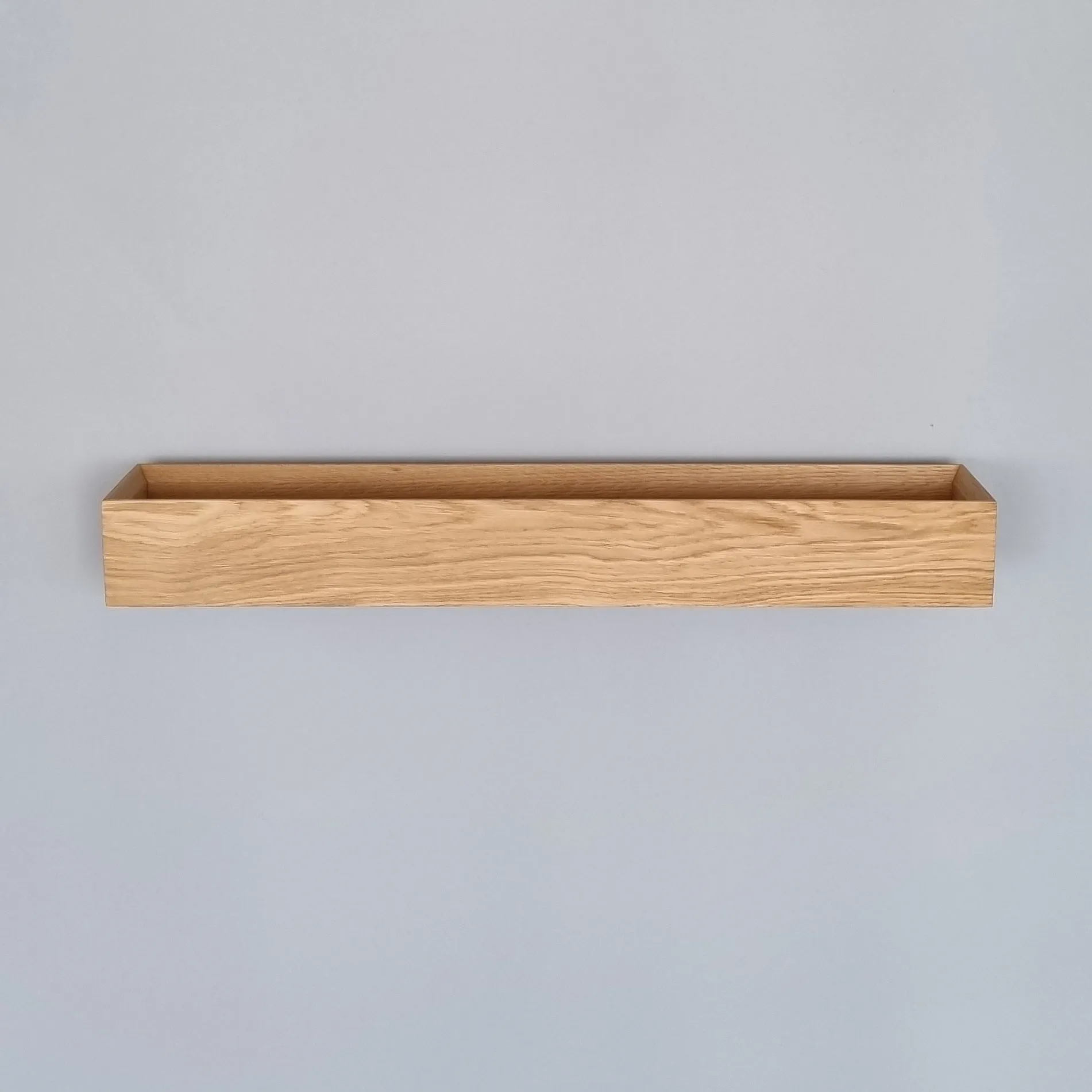 schmale Wandkonsole massive Eiche natur 72cm drei Tabletts